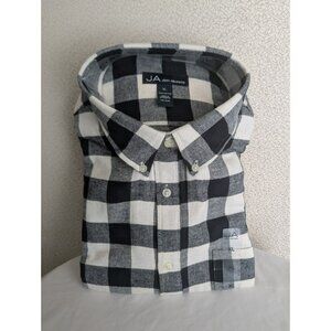NEW John Ashford Black/White Plaid Button Down Long Sleeve Shirt Men XL $39.50